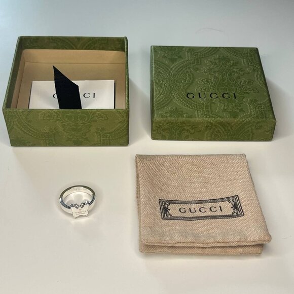 Authentic gucci sterling silver women's ring butterfly ring size 8 with box - Picture 4 of 8